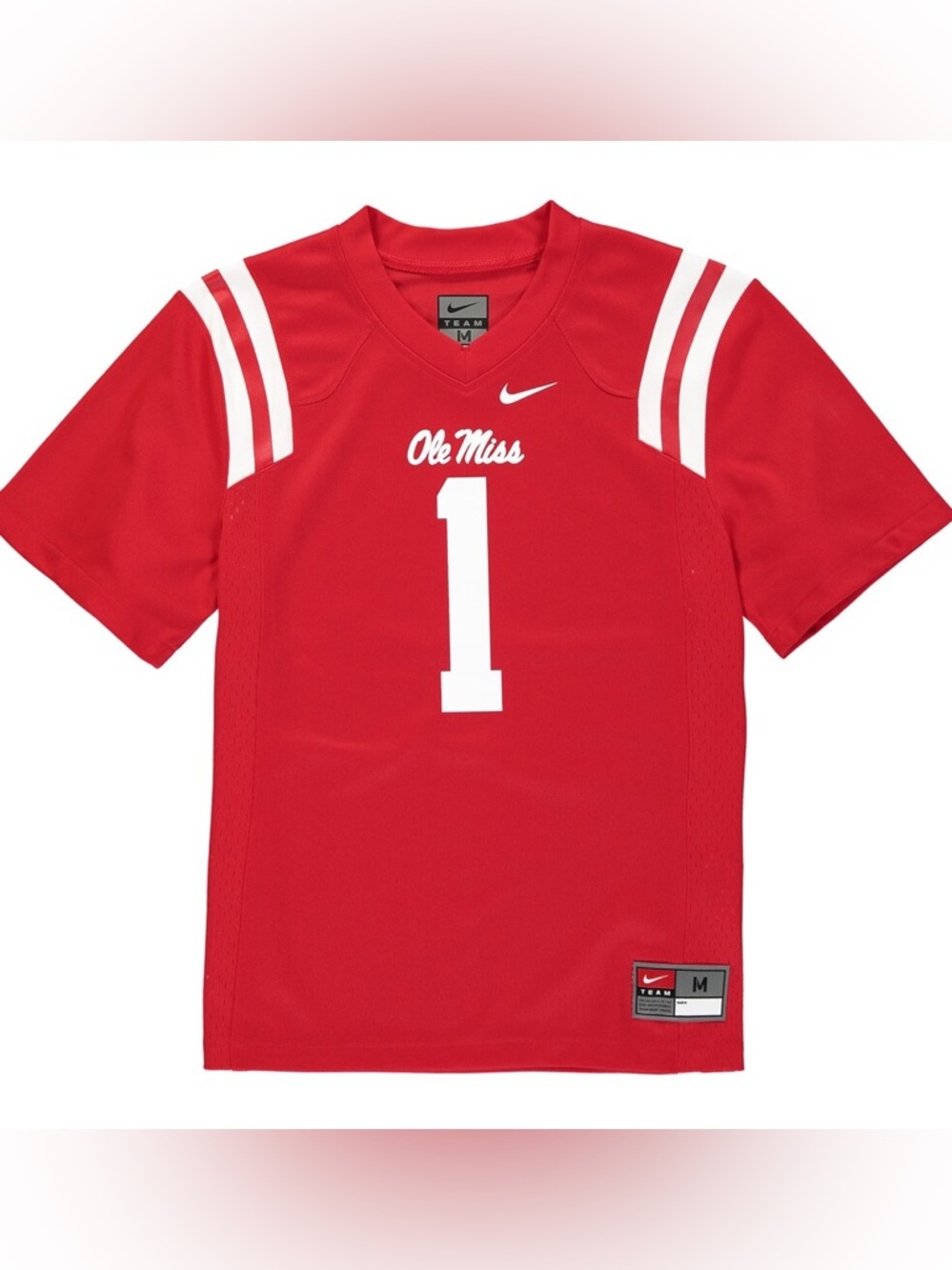 Youth NIKE Ole Miss Rebels red & white replica football jersey- Size 7